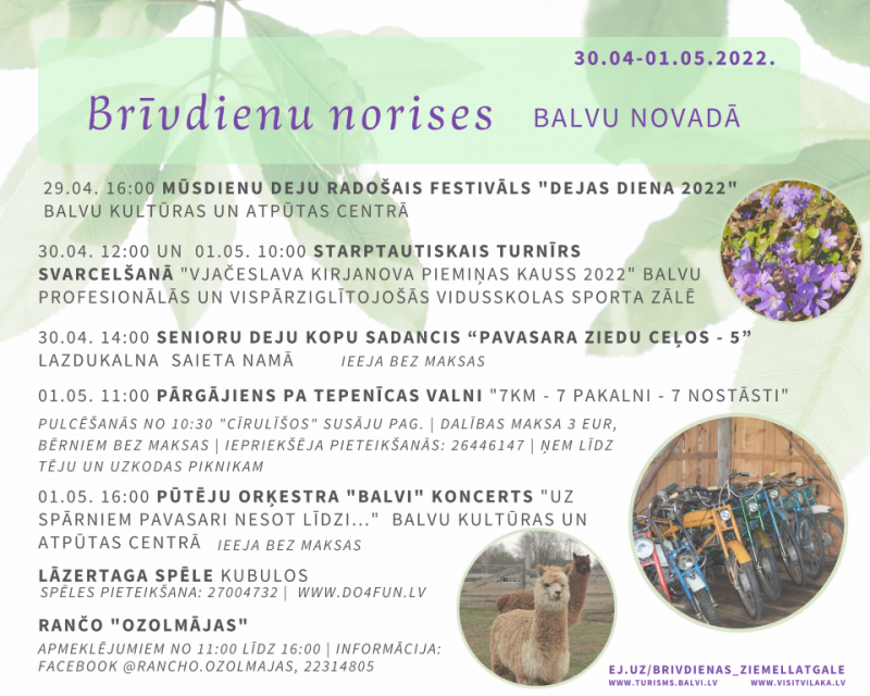 Brīvdienu norises Balvu novadā