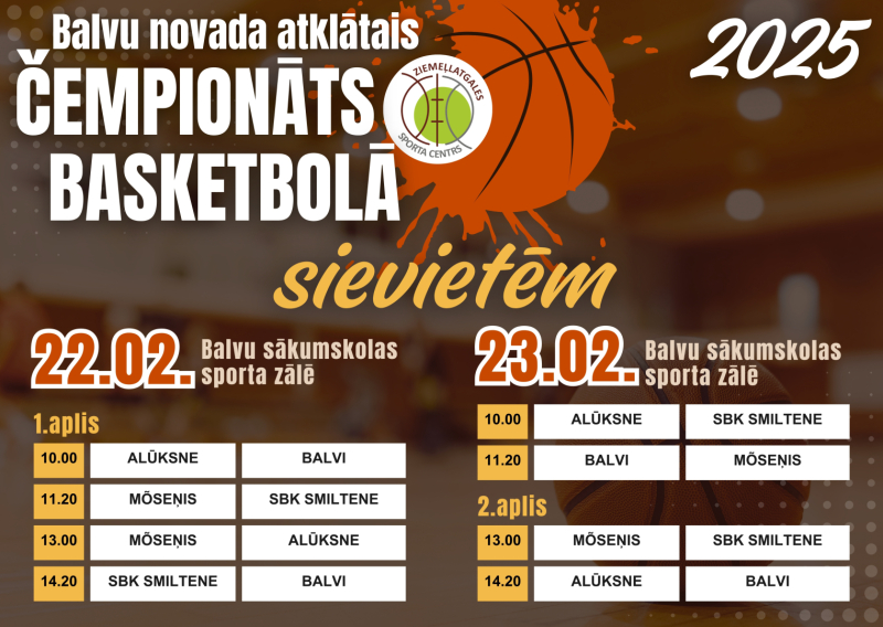 AFIŠA_Balvu novada atklātais čempionāts basketbolā sievietēm