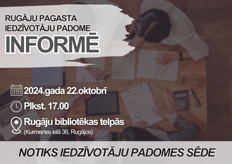 22.oktobrī notiks Rugāju pagasta Iedzīvotāju padomes sēde