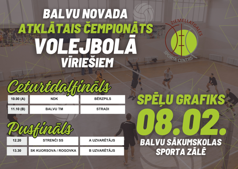 AFIŠA_Balvu novada atklātais čempionāts volejbolā 8. februārī