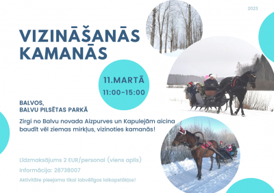 11.martā Balvu pilsētas parkā būs iespēja vizināties zirga kamanās