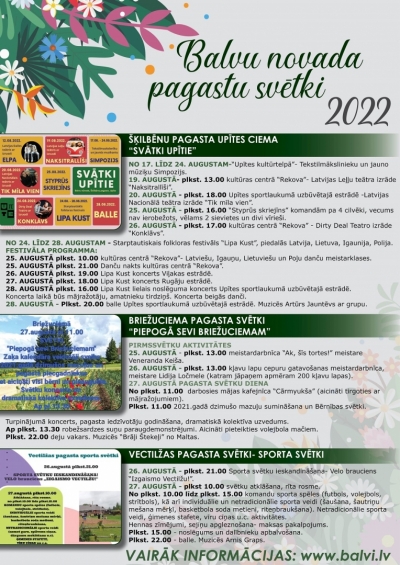 Balvu novada pagastu svētki 2022. gadā, programma