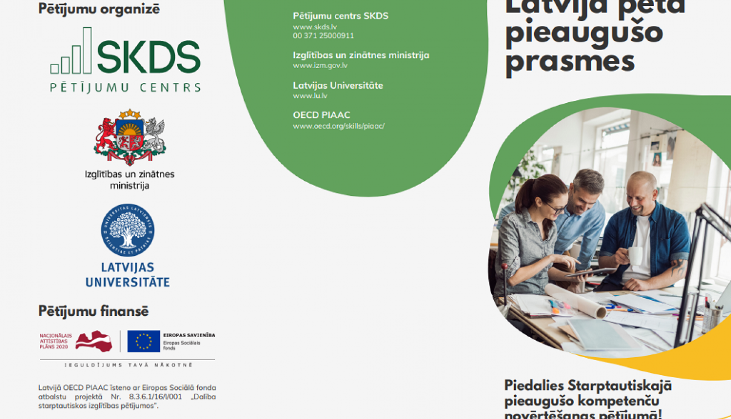 Latvijā pētīs pieaugušo prasmes; plāno iegūt 7700 iedzīvotāju atbildes