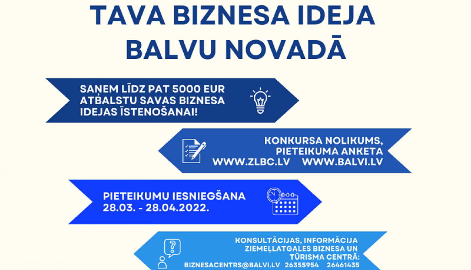 Uzsākta biznesa ideju konkursa pieteikumu “Tava biznesa ideja Balvu novadā” vērtēšana