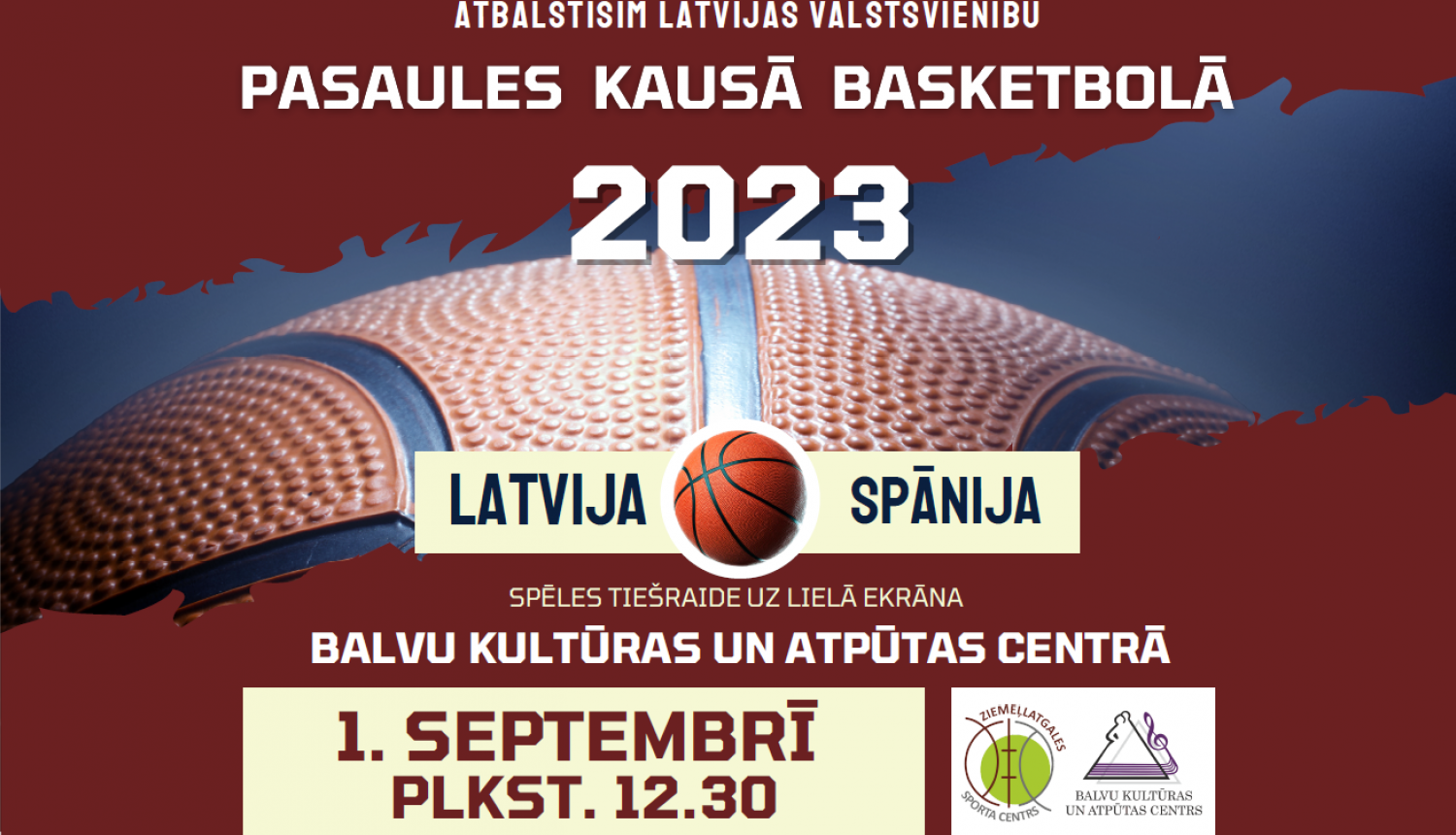 ​ 1. septembrī plkst. 12.30 Balvu Kultūras un atpūtas centrā aicinām skatīties spēles LatvijaSpānija tiešraidi uz lielā ekrāna  ​