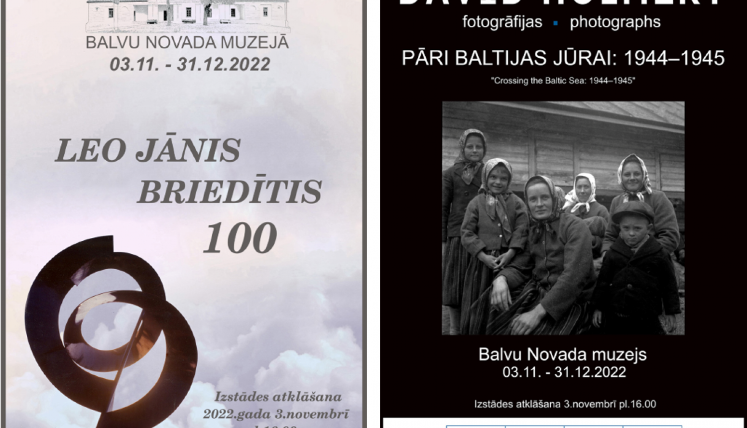 3.novembrī Balvu Novada muzejā tiks atklātas divas izstādes