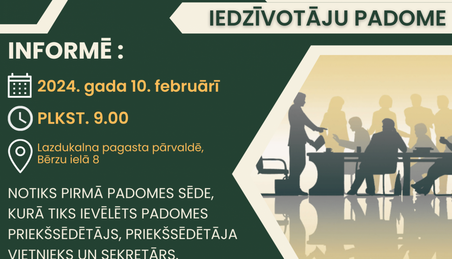 10. februārī notiks pirmā Lazdukalna pagasta Iedzīvotāju padomes sēde